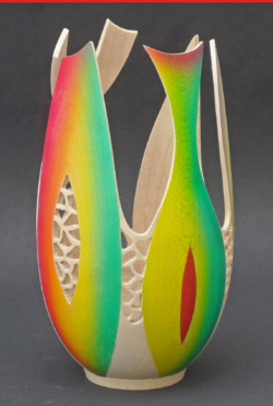 Sycamore. 170 mm high. Carved, pierced and airbrushed. Ref 10.33