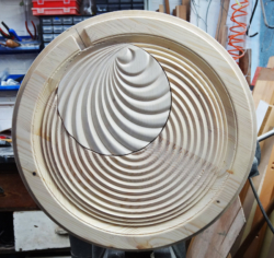 Turning in progress in special jig. Ref 13.01