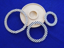 Three movable painted rings for B&W Saturn bowl. Ref 20.14 Re-assembled