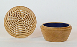 Sycamore. 75 mm diameter Offset rings on top, concentric on underside. Ref 11.17