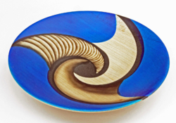 Sycamore. 160 mm diameter. Airbrushed spiral decoration. Ref 13.10