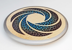 Sycamore. 190mm diameter. Pierced and airbrushed. Made in 2 pieces. Ref 13.16